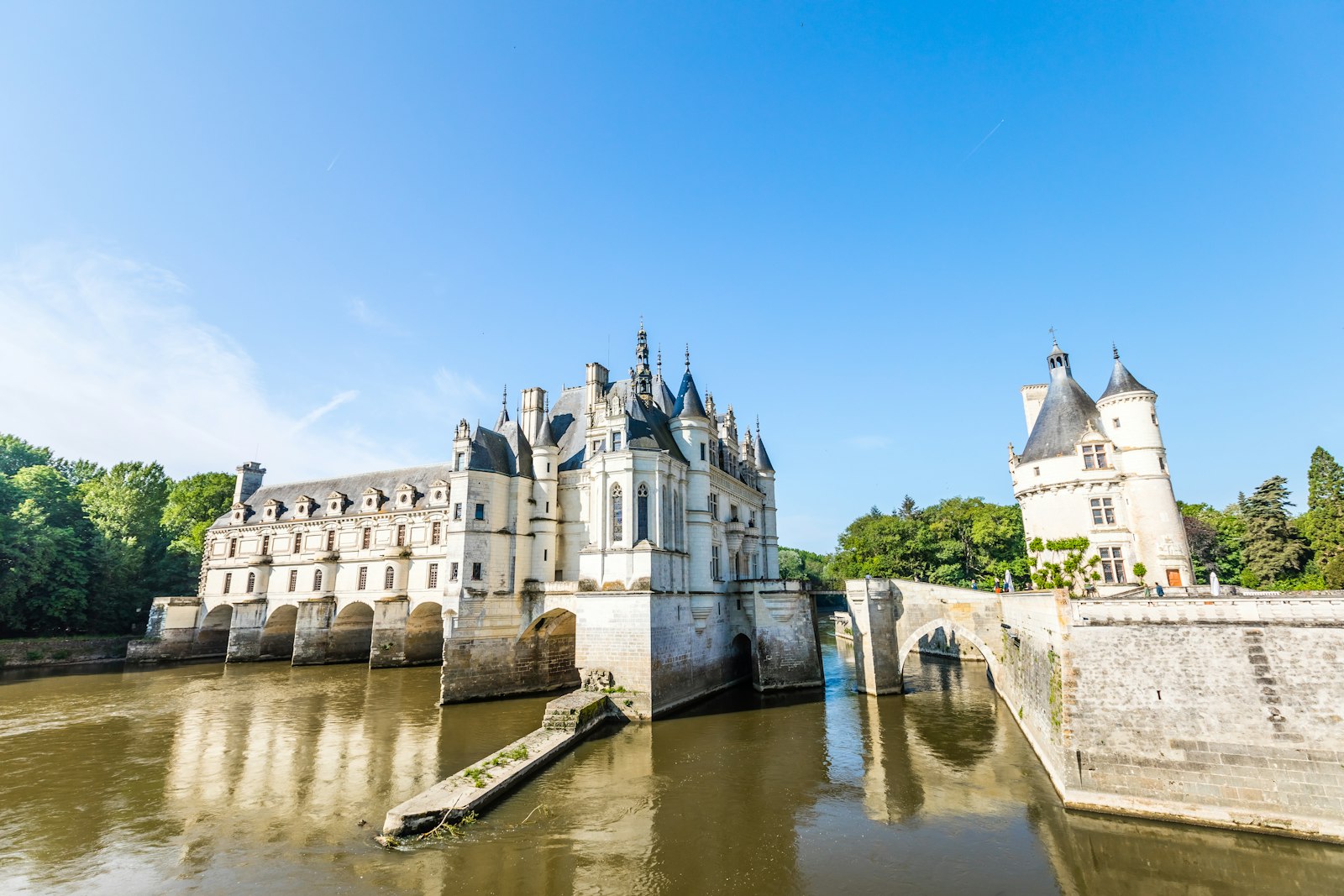 A Loire Valley chateau reflected in the water