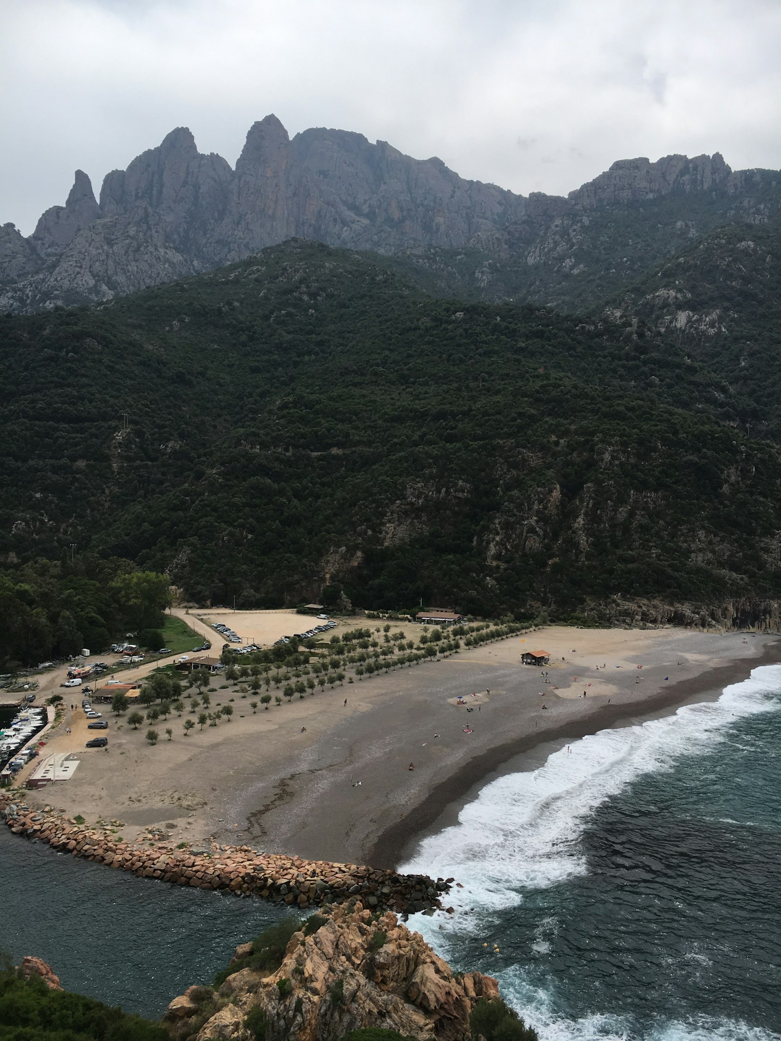A turquoise Corsican beach from above